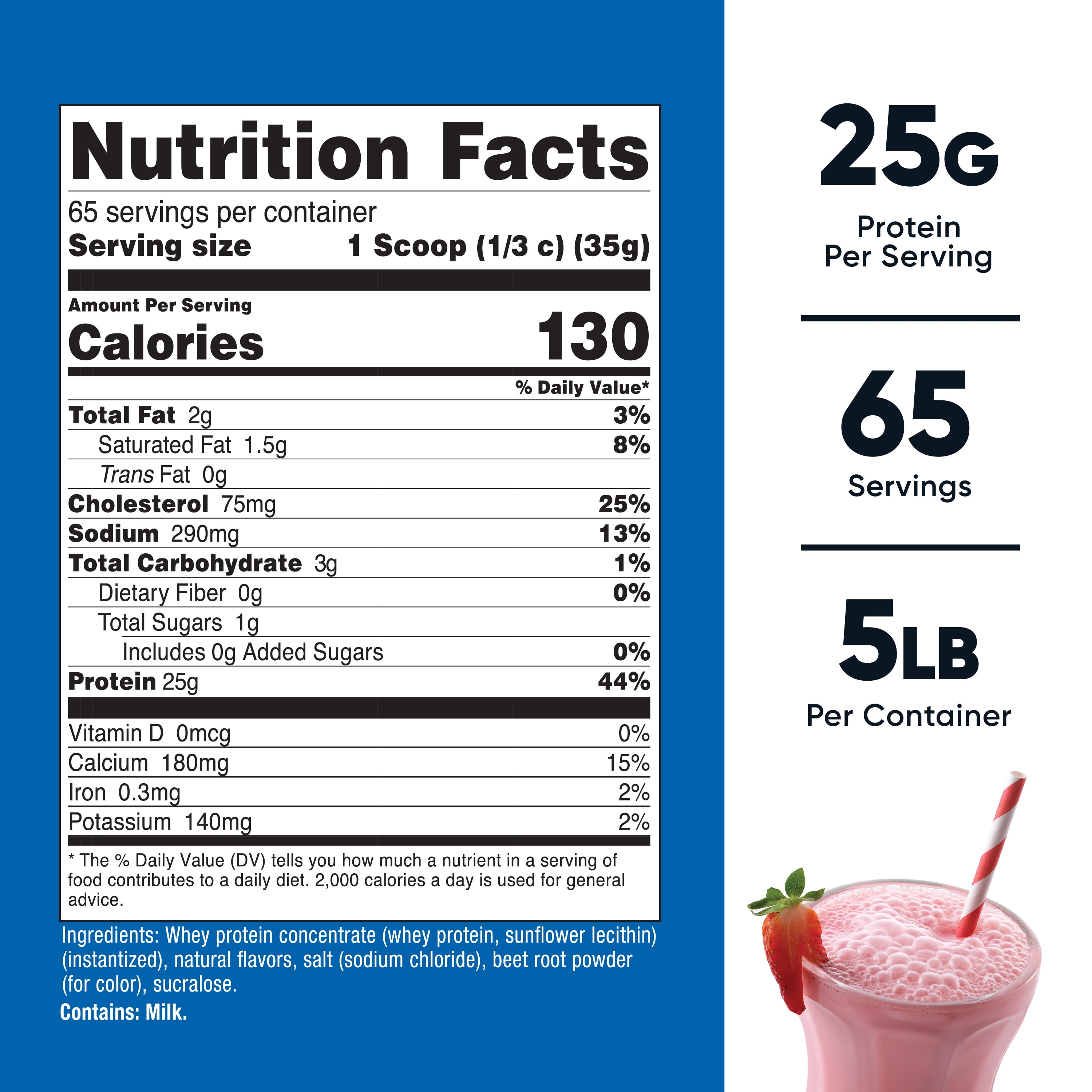Nutricost Whey Protein Concentrate Powder (Strawberry Milkshake) 5LBS - Protein Supplement