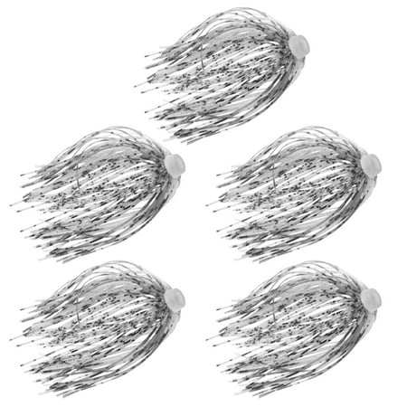 ZPAQI 5Pcs Silicone Spinnerbait Skirts DIY Fishing Jig Lures 88 Strands Rubber Skirts
