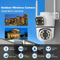 Dual Security Camera 2MP Dual Lens Security Camera Wireless Outdoor, WiFi Video Surveillance ...