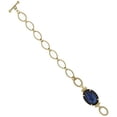 thumbnail image 3 of 1928 Jewelry Oval Montana Blue Stone Link Chain Toggle Bracelet, 3 of 4