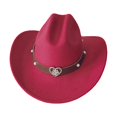 thumbnail image 4 of XIAOCHA Women's Rhinestone Embellished Wool Cowboy Hat Cattleman Rodeo Wide Brim Western Hat,Hot Pink, 4 of 4