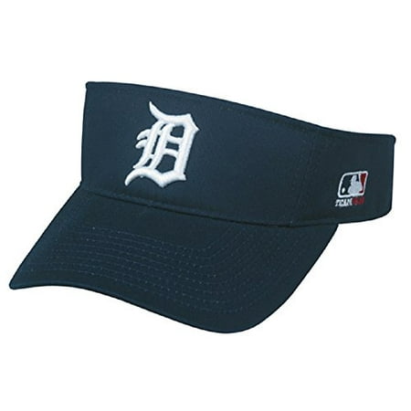 Golf Terry Visor - Detroit Tigers MLB OC Sports Sun Visor Golf Hat Cap Navy Blue w/ White D Logo Adult Men's Adjustable