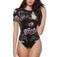 thumbnail image 1 of Goofa The Binding of Isaac Printed Women Rash Guard Short Sleeve,Tummy control Swimsuit Surfing Swimsuit Bathing Suit One Piece Swimsuit UPF 50-X-Large, 1 of 7