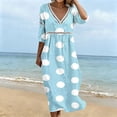 thumbnail image 4 of Omexry Elegant Dresses for Women Women's Summer Casual Printed Dress With Sleeve V-neck Dress, 4 of 6