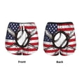 thumbnail image 3 of KLL Vintage Baseball American Flag Pattern Shorts Women,Athletic Shorts High Waisted Running Shorts Pocket Sporty Short Gym Elastic Workout Shorts-Large, 3 of 7