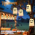 thumbnail image 4 of Sombreros de bruja resplandeciente Cuorung Hanging Ghosts para Halloween, paquete de 3, 4 of 9