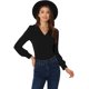 thumbnail image 1 of Camiseta Suelta Básica de Manga Larga Allegra K Cuello En V para Oficina Informal Mujer Negro M, 1 of 6