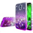 thumbnail image 3 of Compatible for Motorola Moto G7 Power Case, with [Temper Glass Screen Protector] SOGA Diamond Liquid Quicksand Cover Cute Girl Women Hybrid Phone Case - Clear/Purple, 3 of 5