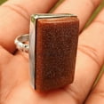 thumbnail image 2 of Sunstone Gemstone Beautiful Ring, 925 Sterling Silver, Red Stone Rectangle Ring, Wedding Gifts For Couples, Promise Ring, Birthday&nbsp;Gifts, Mom&nbsp;Dad Gifts, Mens Gifts (Sunstone, 7), 2 of 3