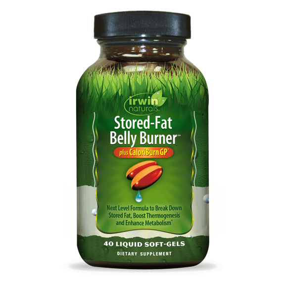 Irwin Naturals Stored-Fat Belly Burner plus CaloriBurn GP – 40 Liquid Soft-Gels