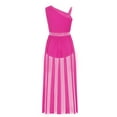 thumbnail image 4 of Linjinx Robe de Danse Lyrique pour Filles, Patinage Artistique, Longue Robe Sans Manches, Justaucorps de Gymnastique, Rose Vif 16, 4 of 7