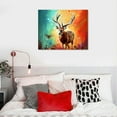 thumbnail image 4 of Nawypu  Deer Canvas Print Art Wall Decor Painting Farmhouse Landscape Wall Pictures Country Wildlife Artwork for Living Room Bedroom Bathroom Home Decoration-No frame, 4 of 4