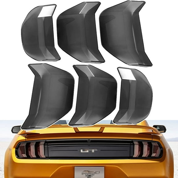 Smoked Tail Light Lamp Cover Guard Trim For Ford Mustang 2018-2022 Black 6PCS