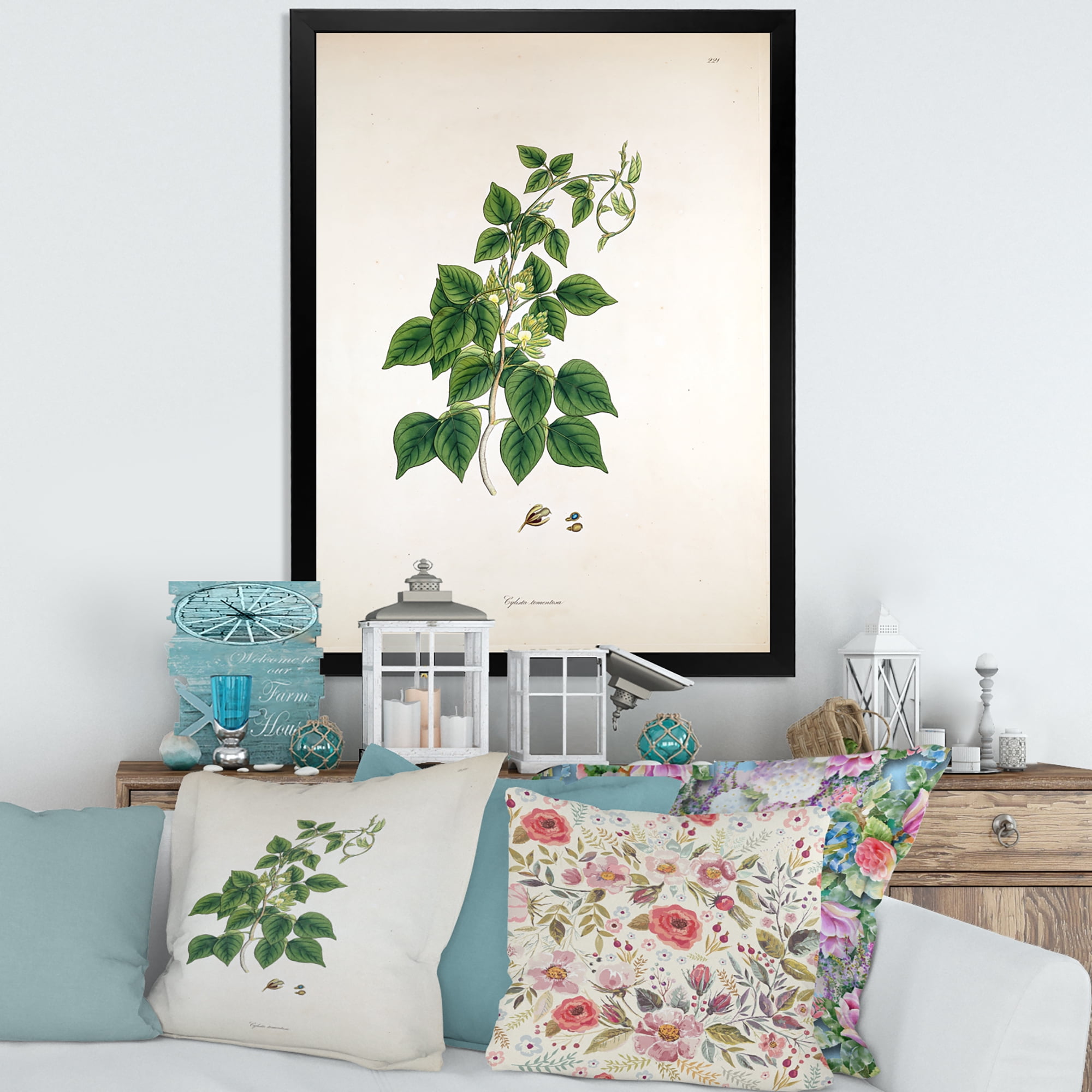 Designart 'Ancient London Plants VIII' Farmhouse Framed Art Print