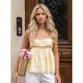 thumbnail image 6 of LMLYSoH Women's Babydoll Tank Tops Stylish Lace Trim Solid Color Loose Hem Square Neck Spaghetti Strap Sleeveless Camisoles, 6 of 9
