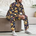 thumbnail image 7 of Pofeuu Skull gold flower Print Men's Long Sleeve Pajama Set Pijamas Para Hombres Pijamas Para Hombres Mens Pajamas Set-Large, 7 of 7