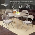 UToBe Sudden Comfort 5 Piece 34 x 34 Inch Square Folding Dining Card Table with 4 Padded