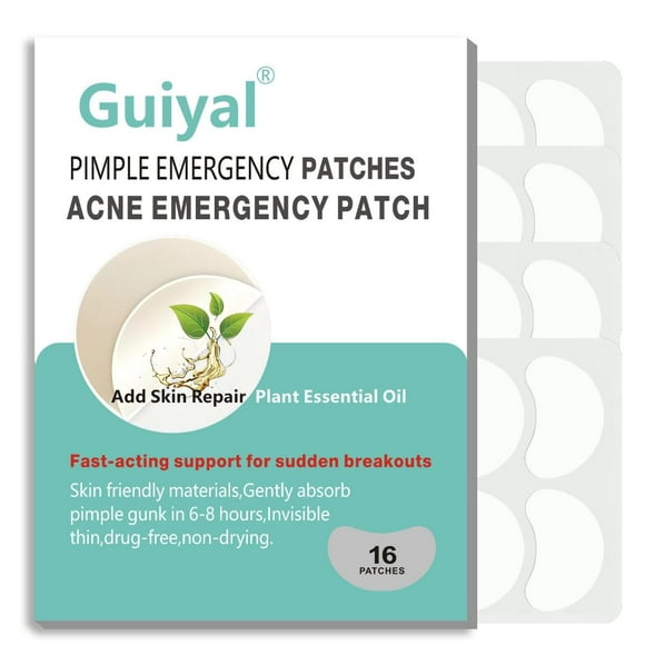Pimple Emergency Acne Patches with Plant Essential Oil, Pimple Patches for Face, Hydrocolloid Acne Patches,Pimple Lnvisible Patches for Face,Large size(16 Pieces)