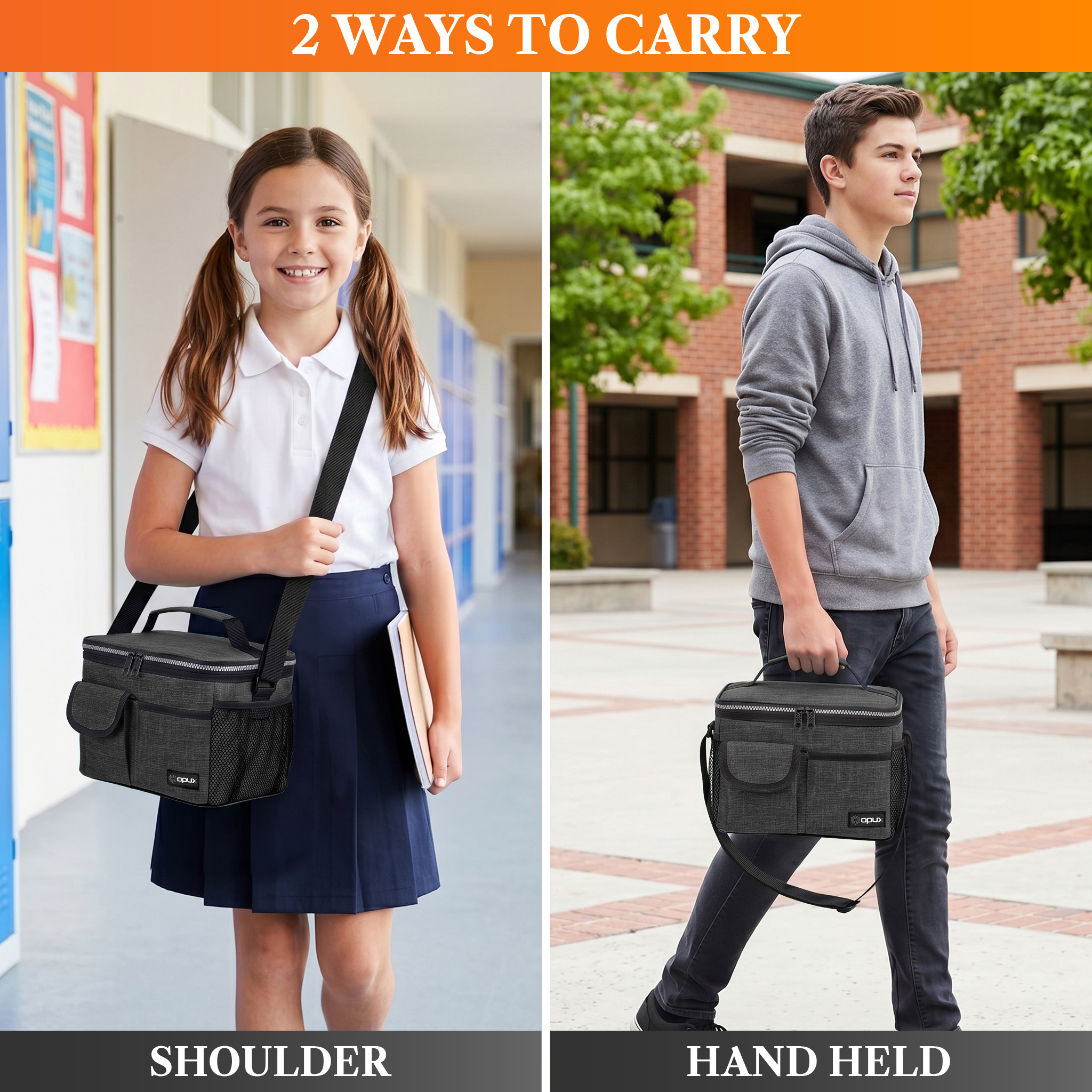 OPUX Insulated Lunch Box, Charcoal photo 6