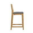 thumbnail image 5 of Christopher Knight Home 5 Pieces Patio Wood Bar Set, Outdoor Square Table with Bar Height Stools, Dark Grey, 5 of 6
