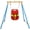 Multicolor, variant on Metal and Plastic Treehouse Swing Set with Slide for Kids 3-8, Orange-Red Portable Swing Set with Canopy and Belt Swings for Backyard Outdoor Play
