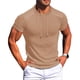 thumbnail image 2 of Mens Casual Manga Corta Botón Abajo Camisas Cuello Redondo Sólida Camisa de Parche para Al Aire Libre, Casual, Uso Diario, 2 of 7