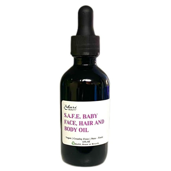 Zuhuri Beauty Hydrating and Healing S.A.F.E. Baby Oil Serum for Face, Body and Hair