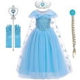 thumbnail image 2 of Vestidos de Elsa para niñas, disfraz de Anna, ropa de princesa para Cosplay, Vestido de reina de la nieve, fiesta de cumpleaños para niños, Sukienki Fivean unisex, 2 of 2