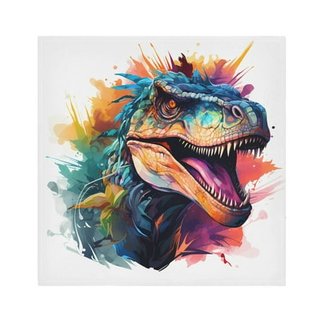 

JSTEL Dinosaur Head Cloth Napkins Set of 6 20x20 Inch Washable and Reusable Napkin for Decoupage Dinner Party Everyday Use
