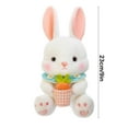 thumbnail image 5 of kkbbma Easter under $5 Easter Bunny Plush Toy Stuffed Rabbit Toy Sitting Rabbit Animal Plush Doll with Carrot Realistic Bunny Decor Cuddly Cartoon Doll for Kids Birthday Easter Presents, 5 of 9