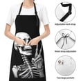 thumbnail image 4 of Hippie Skull Skeleton Adjustable Apron with 2 Pockets Funny Chef Bib for Gift Painting Cooking Garden, 4 of 7