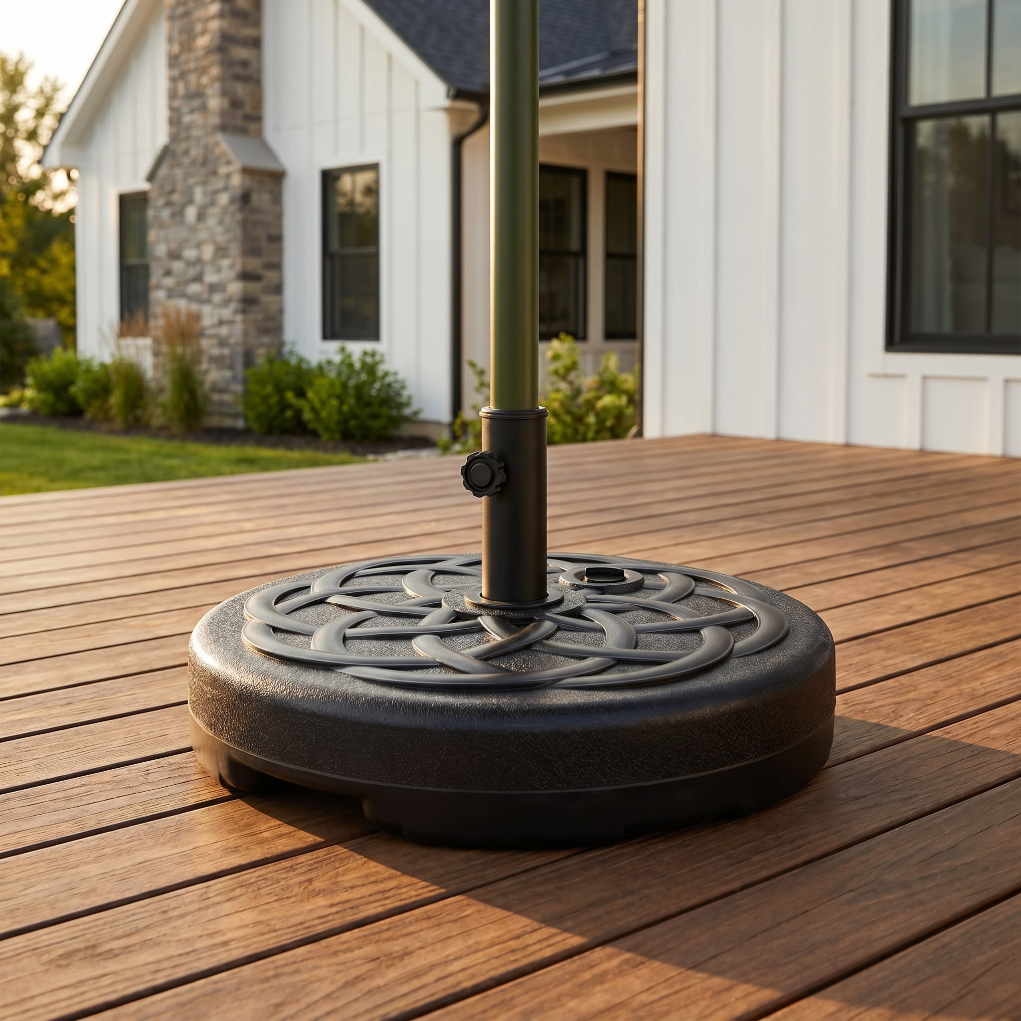 Kadyn Patio Umbrella Base, Heavy Duty Stand Umbrella Base Stand,22 Inch Fillable Heavy-Duty Round Patio Umbrella Base Stand