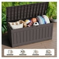 thumbnail image 5 of SONGMY 78 Gallon Outdoor Deck Box Large Resin Storage Box for Patio Furniture Cushions and Garden Tools (Brown), 5 of 7