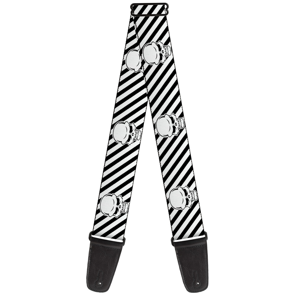 Buckle-Down Guitar Strap, Metal Skull Black White, 2 Inches Wide