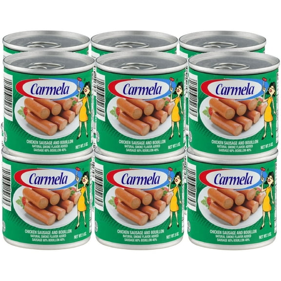 Carmela Salchichas De Pollo, Chicken Vienna Sausages and Bouillon, 5 Ounce Cans, 12 Pack