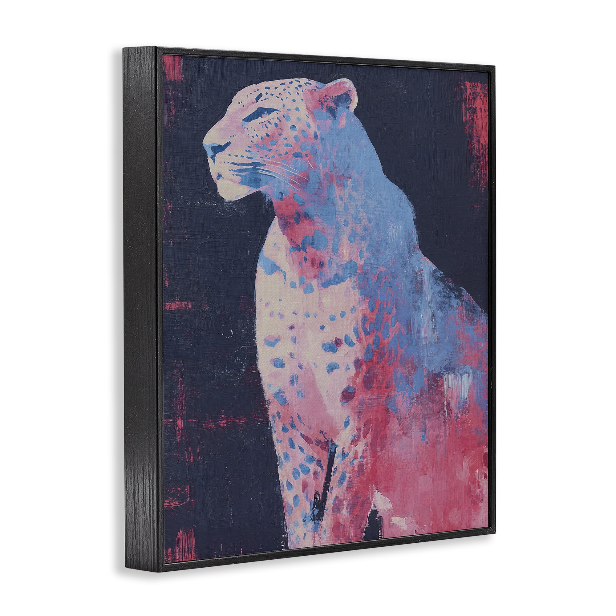 Stupell Industries Predator Pride Leopard Black Framed Giclee Art, design by Svetlana Aleynikova
