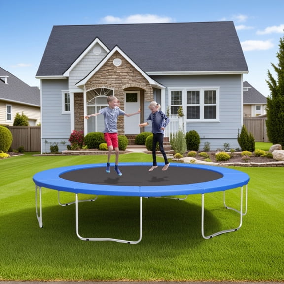 Resenkos 16 Feet Waterproof and Tear-Resistant Universal Trampoline Safety Pad Spring Cover-Blue