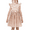 Beige Brown, variant on Girls Dress Pink Swan Sequin Halter Ruffle Backless Criss Cross Hollow 4 Years