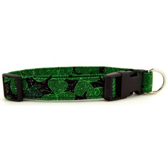 Glittery Swirled Shamrocks Dog Collar - Size - Small