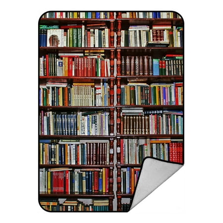 - GCKG Neat Bookshelf,Library Fleece Blanket Crystal Velvet Front and Lambswool Sherpa Fleece Back Throw Blanket 58x80inches