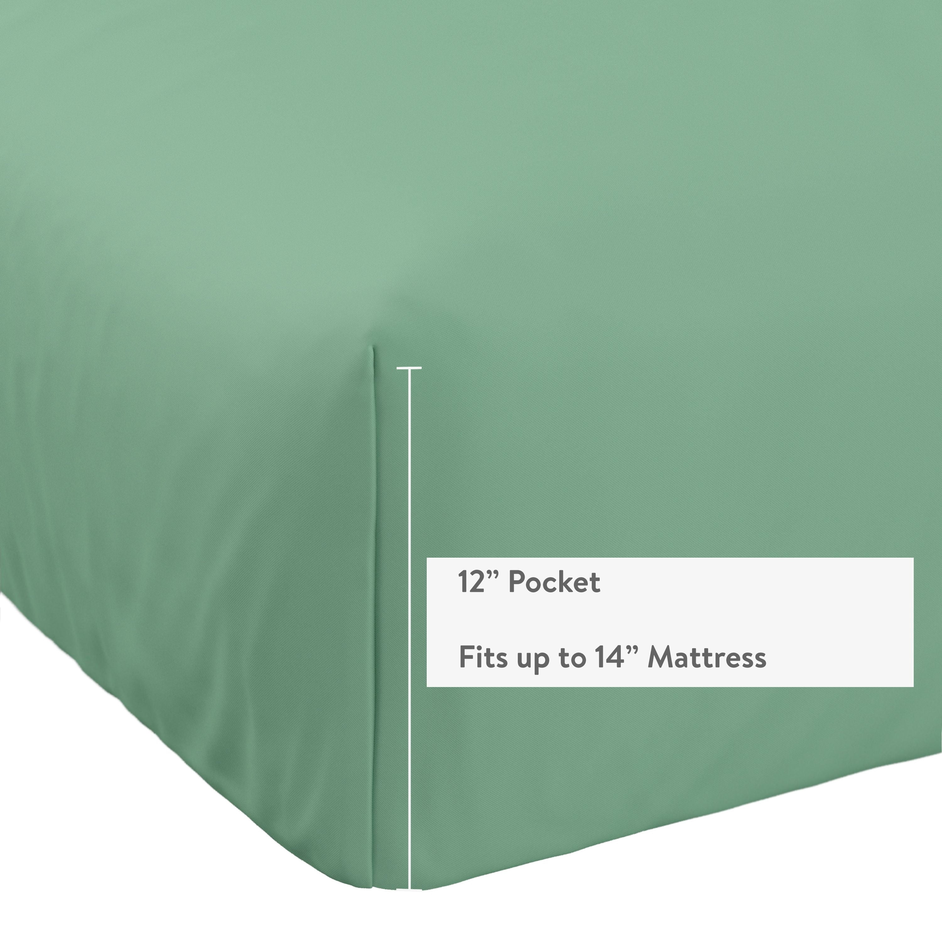 Mainstays Kids Microfiber Bed Sheet Set, Twin, Light Green, 3 Pieces