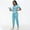 Baby Blue, variant on LYMAYTER S-2XL Womens Nurse Uniform Set Solid Color V-Neck Lightweight Short Sleeve Medical Uniform Shifts
