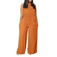 thumbnail image 2 of Baqcunre Jumpsuits for Women Womens Overalls Casual Loose Sleeveless Wide Leg High Neck Tank Jumpsuit Jumpsuits for Women Dressy One Piece Jumpsuits for Women, 2 of 5