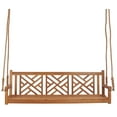 thumbnail image 3 of Teak Wood Chippendale Triple Outdoor Patio Swing, 3 of 5