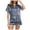 Navy, variant on GHSOHS Sleepwear Pajamas for Women Set Silk Pajama Set Fashion Colorful Printed Short Sleeve Shorts Home Pajama Shirt and Pant 2 Piece Outfits Nightwear Pj Lounge Sets 2 Piece Outfits