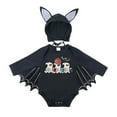 thumbnail image 3 of Baby Bat Halloween Romper, Long Sleeve Hooded Onesie with Hat, 3 of 8
