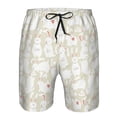 thumbnail image 4 of Wukai White Rabbit Print Beach Trunks with Compression Liner Swimsuit Quick Dry Beach Sports Shorts with Pocket-Large, 4 of 8