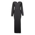 thumbnail image 5 of OSOLU Dresses Solid Color Fashion Women O-Neck Long Sleeve Pullover Lace Loose Large Size Dress Holiday Hawaiian Flowy Sundress, 5 of 5