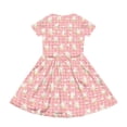 thumbnail image 4 of yuCgh Easter Dress for Girls, Floral Print Short Sleeve Summer Dress with Pocket, Casual Party Dress for Easter Day & Spring Season,Pink 160, 4 of 5