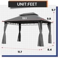 thumbnail image 7 of FDW Outdoor Canopy with 4 Sidewall for Patio Outdoor (10'x13', Grey), 7 of 7